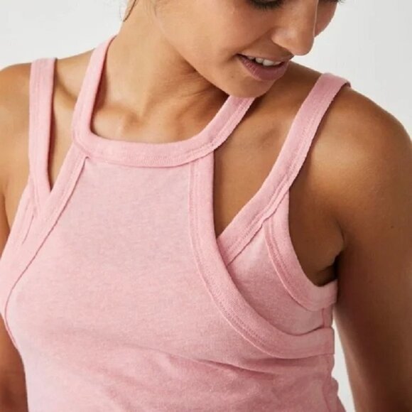 Free People Women's Two Times The Charm Tank Top in Pink Punch NWT Size Small - Picture 3 of 7
